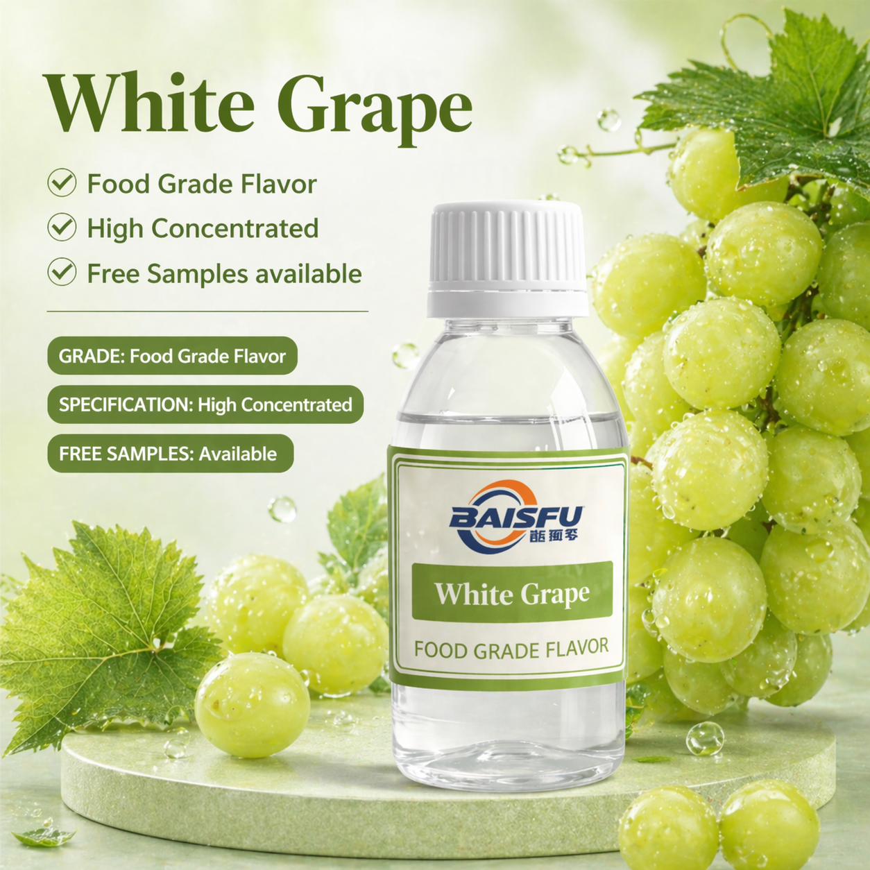 White Grape Flavour Food Grade | Natural & Synthetic Grape Flavoring | Concentrated Liquid Flavor for Beverages, Candy, Bakery